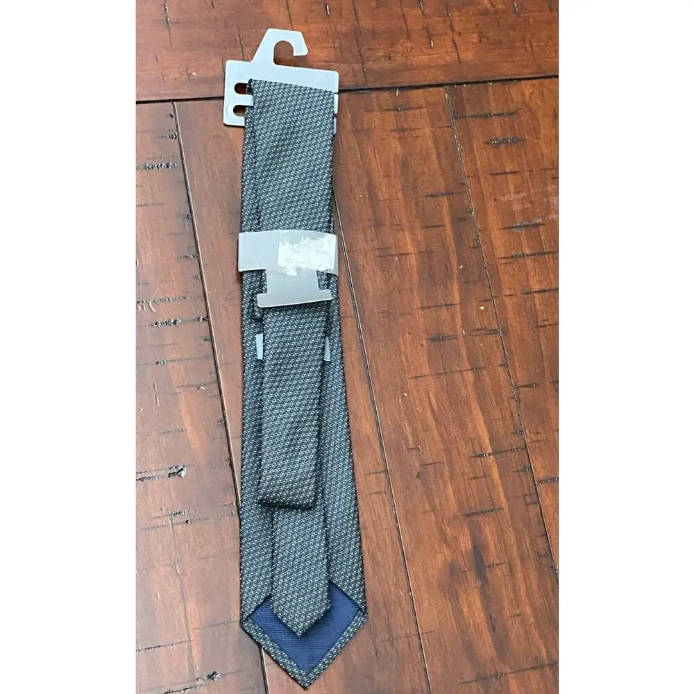 Michael Kors Men's Classic Woven Necktie - Charcoal / Black Geometric NWT